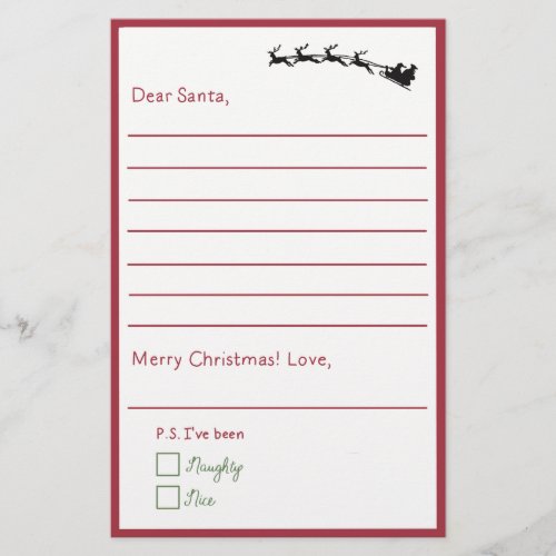 Dear Santa _ Kids Letter To Santa Lined
