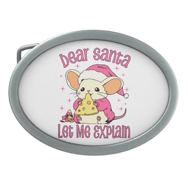 Dear Santa, Let Me Explain Belt Buckle (Front)