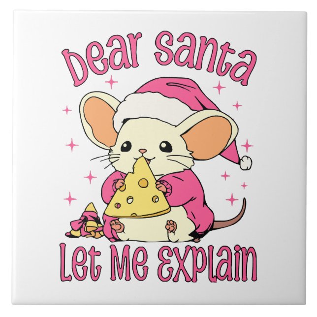 Dear Santa, Let Me Explain Ceramic Tile (Front)