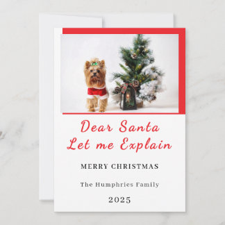 Dear Santa, Let Me Explain - Fun photo CHRISTMAS Thank You Card