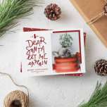Dear Santa Let Me Explain Lettering Red Christmas Holiday Card<br><div class="desc">Dear Santa let me explain! Send Christmas greetings with this fun and festive holiday flat card. It features a hand-lettered quote and simple typography. Personalize by adding a greeting, names, photo and other details. This Christmas photo card will be perfect for baby holiday cards and dog holiday cards. Available as...</div>