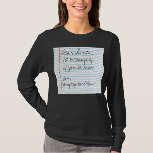 Dear Santa Letter Naughty List Custom Add Name T-Shirt