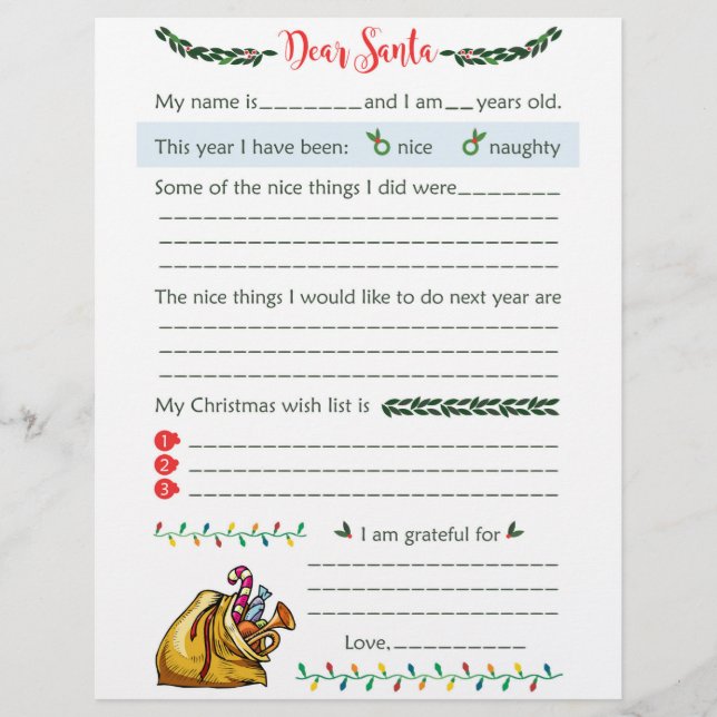 Dear Santa Letters Letterhead (Front)