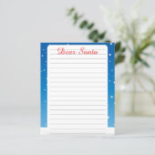 Dear Santa lined blank letter (Standing Front)