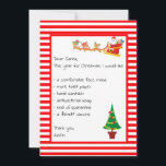 Dear Santa List Letter Funny Christmas Holiday Card<br><div class="desc">This design was created though digital art. It may be personalized in the area provided by changing the photo and/or text. Or it can be customized by choosing the click to customize further option and delete or change the color the background, add text, change the text color or style, or...</div>