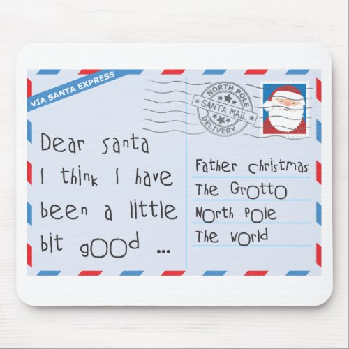 Dear Santa Little Bit Good Worn Mouse Pad