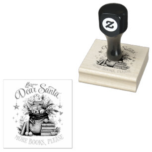 Dear Santa, More Books Please Rubber Stamp