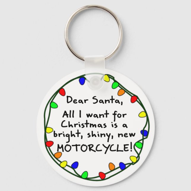 Dear Santa Motorcycle Keychain (Front)