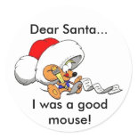 Dear Santa Mouse Classic Round Sticker
