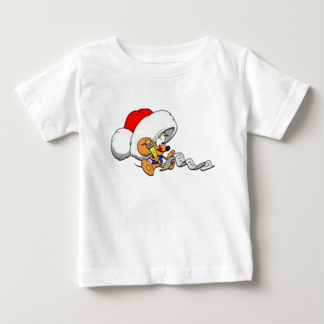 Dear Santa Mouse & Wish List Baby T-Shirt (Front)