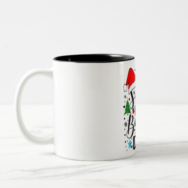 Dear Santa My Brother Did It - Funny Big and Littl Two-Tone Coffee Mug (Left)