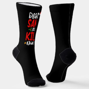 Dear Santa My Kids Did It Christmas Dad Mom Socks