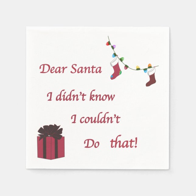 Dear Santa Napkin (Front)