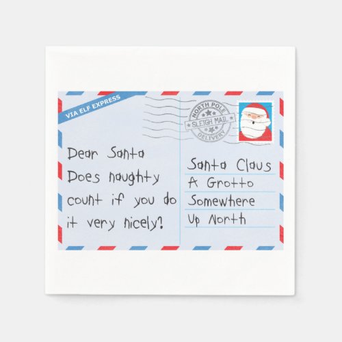 Dear Santa Naughty Done Nicely Paper Napkins