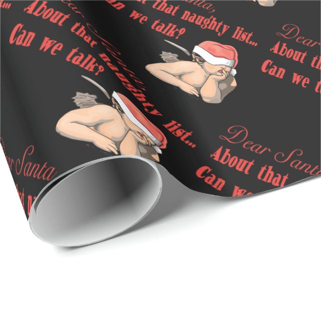 Dear Santa Naughty List Wrapping Paper (Roll Corner)