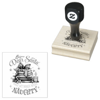 Dear Santa, Only My Books Were Naughty  Rubber Stamp