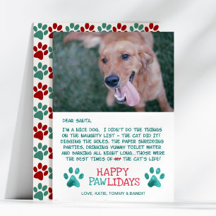 Dear Santa Pawlidays Dog Photo Christmas Holiday Card