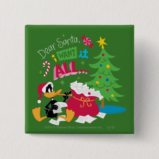 Dear Santa Pinback Button (Front)