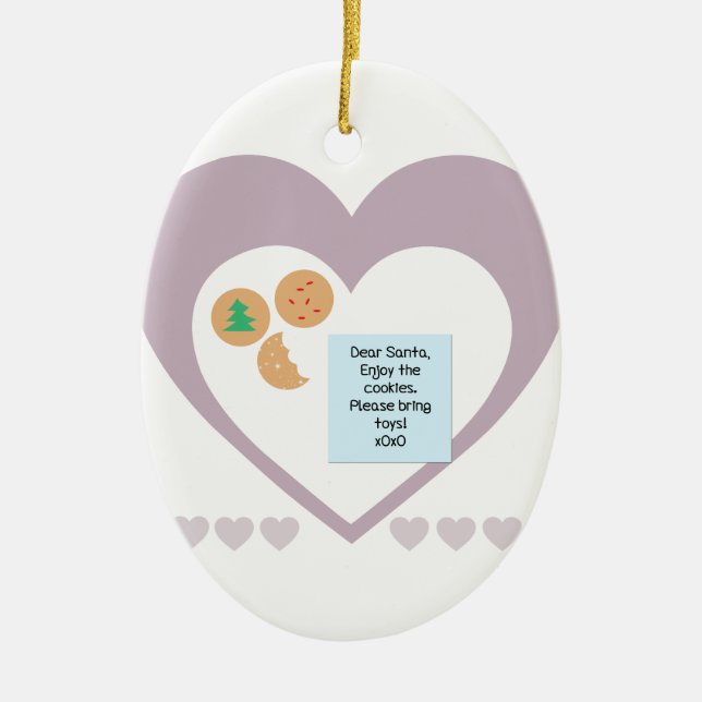 Dear Santa - Please Bring Toys Ceramic Ornament (Front)