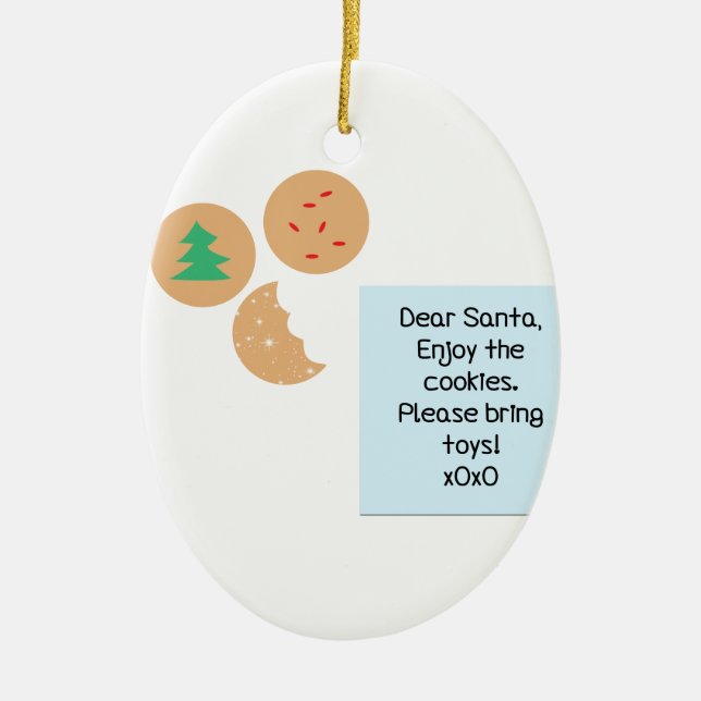 Dear Santa - Please Bring Toys Ceramic Ornament (Front)