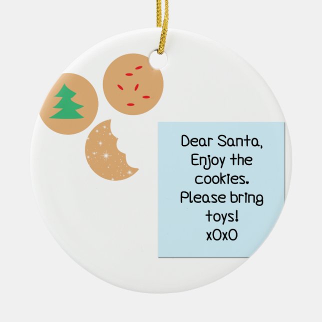 Dear Santa - Please Bring Toys Ceramic Ornament (Front)