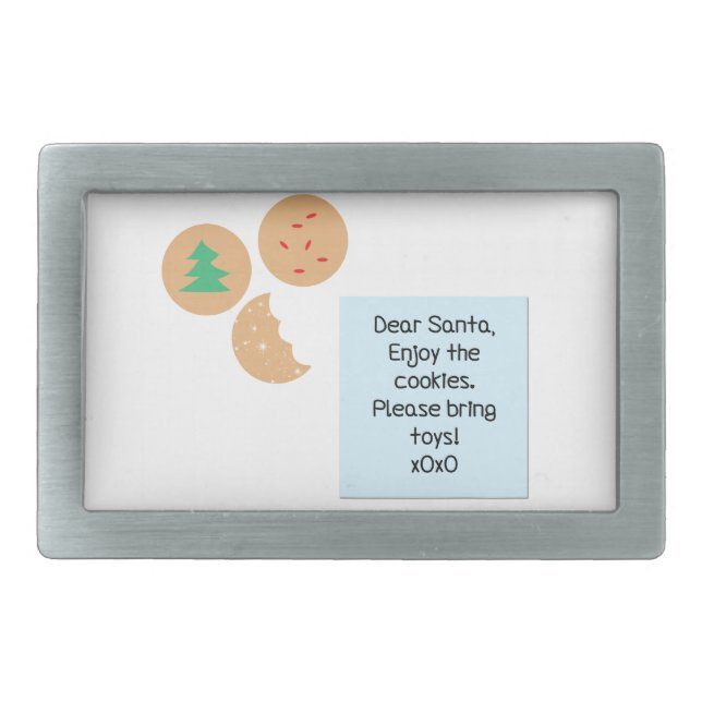 Dear Santa - Please Bring Toys Rectangular Belt Buckle (Front)