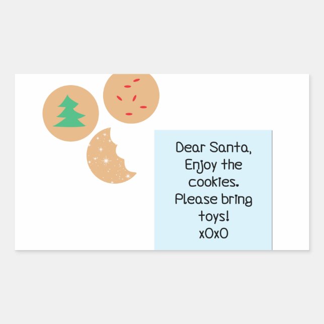 Dear Santa - Please Bring Toys Rectangular Sticker (Front)