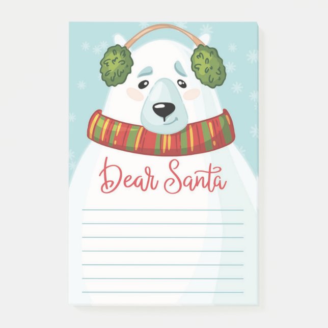 Dear Santa Polar Bear Notes (Front)