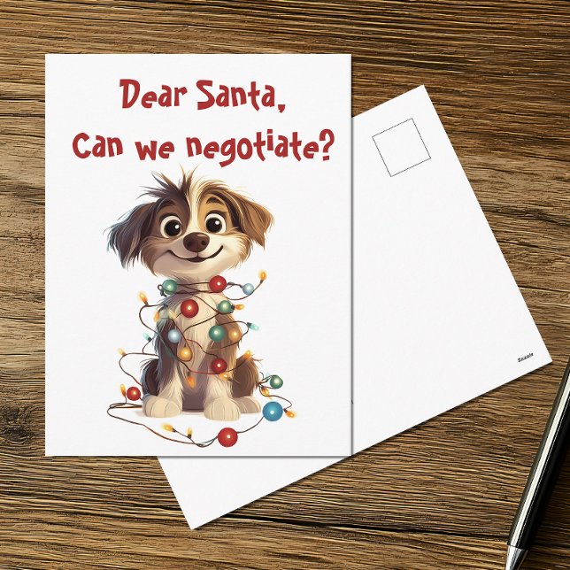 Dear Santa Puppy Christmas Postcard (Creator Uploaded)