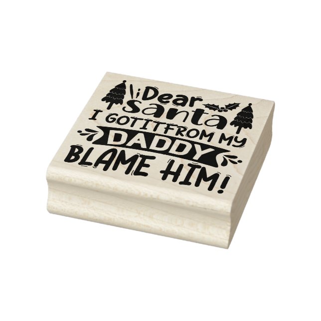 Dear Santa Quote  Rubber Stamp (Stamp)