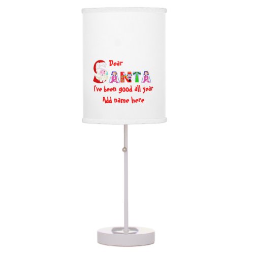 Dear Santa Red Letter Child Table Lamp