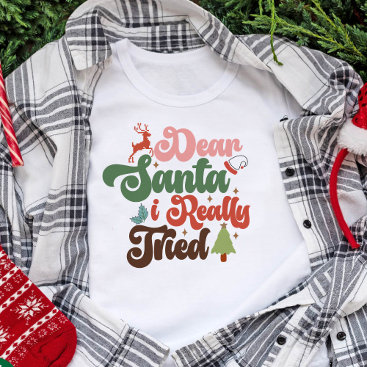 Dear Santa Retro Groovy Christmas Holidays T-Shirt