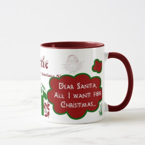 Dear Santa Ringer Mug _ Personalize NameMessage