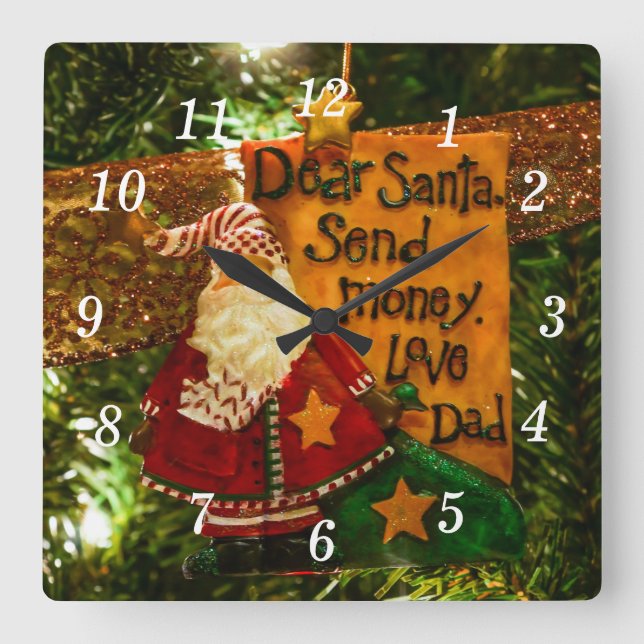 Dear Santa Send Money Wall Clock (Front)