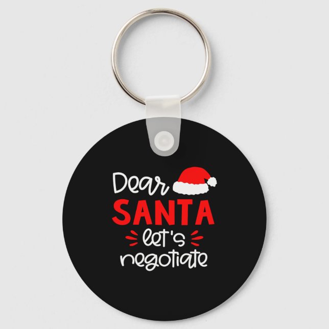 Dear Santa Shirt Funny Matching Family Christmas P Keychain (Front)