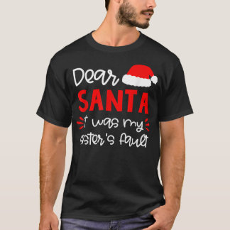 Dear Santa Siblings Matching Family Christmas Paj T-Shirt