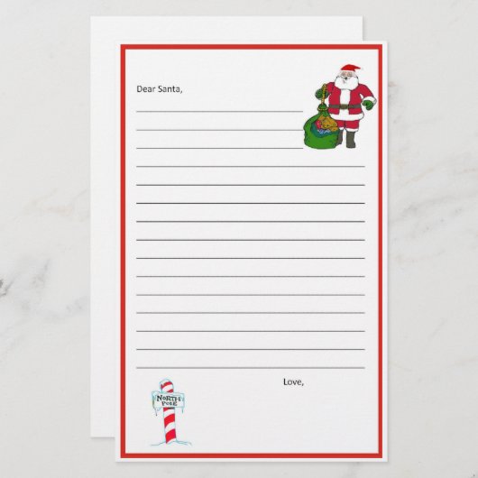 Dear Santa Stationary! Template (Front/Back)