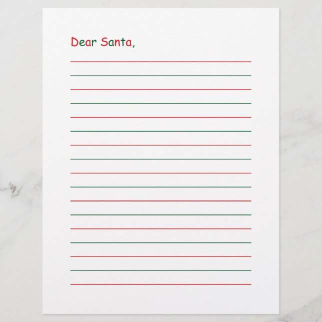 Dear Santa Stationery (Front)
