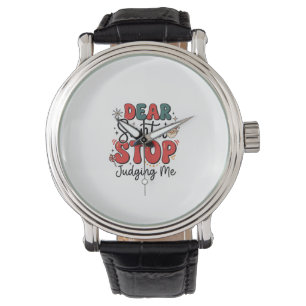 Dear Santa Stop Judging Me Christmas Design (2) Watch