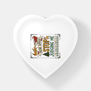 Dear Santa Stop Judging Me Christmas Reindeer Tree Paperweight