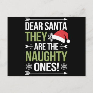 Dear Santa They Are The Naughty Ones Christmas  Postcard