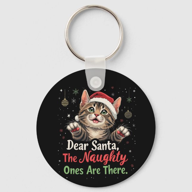  Dear Santa, They Are the Naughty Ones Funny  Keychain (Front)