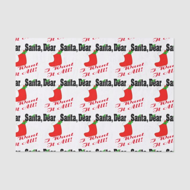 Dear Santa Tissue Paper (Front)