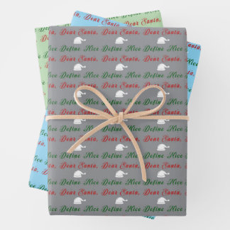 Dear Santa | Tri Colors Wrapping Paper Sheets