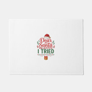 Dear Santa Tried Christmas Hat Present Box Doormat