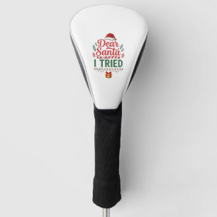 Dear Santa Tried Christmas Hat Present Box Golf Head Cover