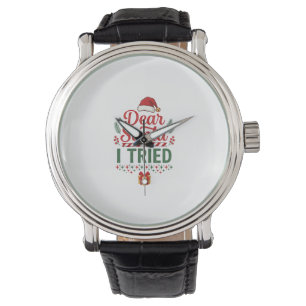 Dear Santa Tried Christmas Hat Present Box Watch