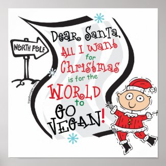 Dear Santa Vegan Wish Poster