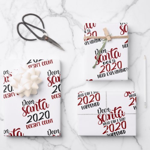 Dear Santa  We Can Just Blame 2020 Quote Bundle Wrapping Paper Sheets