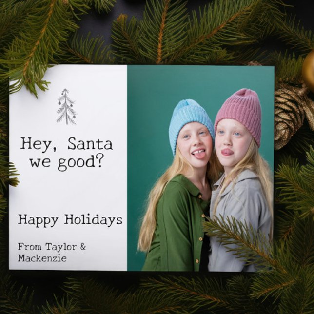 Dear Santa we good Christmas Personalized Holiday Card (Dear Santa we good Christmas Personalized Holiday Card by Ricaso A fun greetings card with humor)